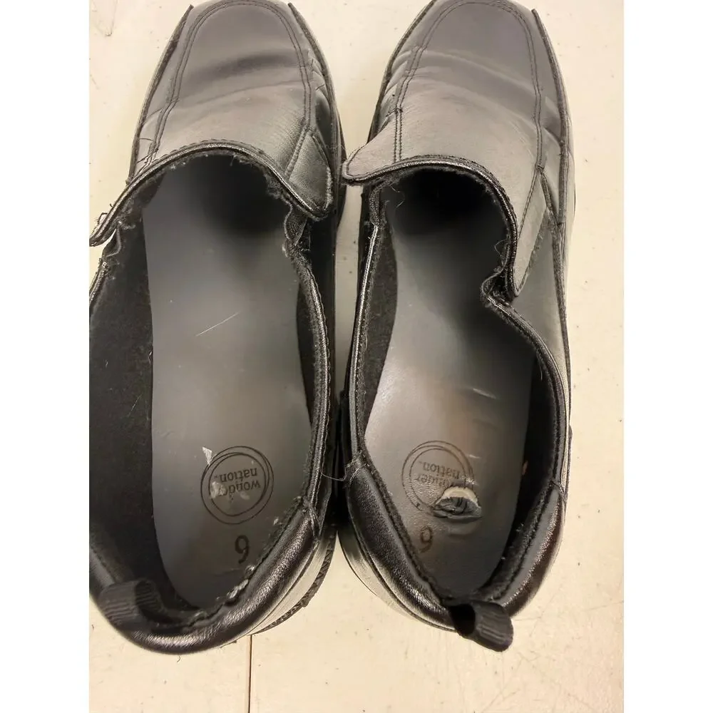 Wonder Nation Kids Slip On Dress Shoes Black Size 6 Church Wedding Communion